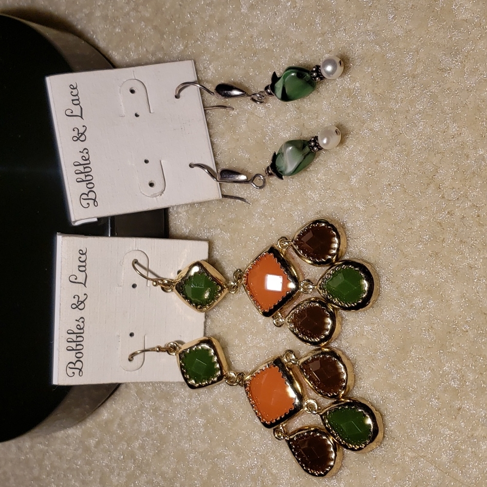 Pair of Bobbles & Lace Earrings